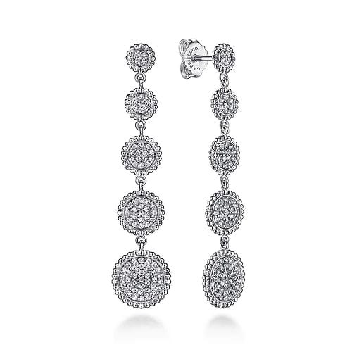 925 Sterling Silver Bujukan White Sapphire Drop Earrings - Everett Jewelry