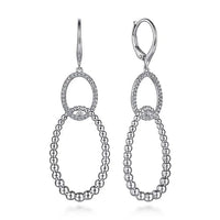 925 Sterling Silver White Sapphire Bujukan Drop Earrings - Everett Jewelry