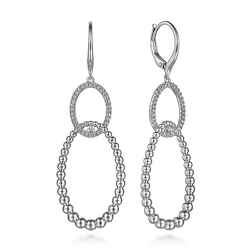 925 Sterling Silver White Sapphire Bujukan Drop Earrings - Everett Jewelry