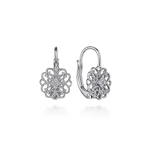 925 Sterling Silver White Sapphire Vintage Drop Earrings - Everett Jewelry