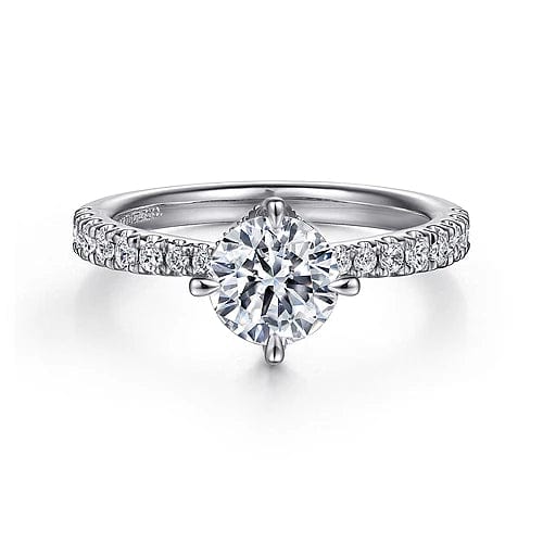 Ada - 14K White Gold Round Diamond Engagement Ring - Everett Jewelry