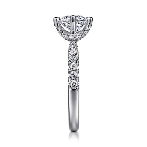 Ada - 14K White Gold Round Diamond Engagement Ring - Everett Jewelry