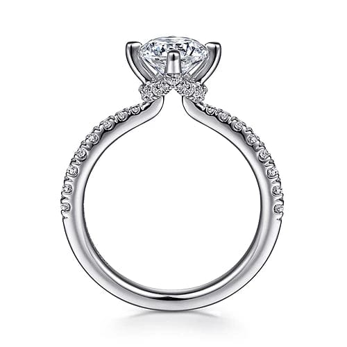 Ada - 14K White Gold Round Diamond Engagement Ring - Everett Jewelry