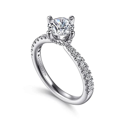 Ada - 14K White Gold Round Diamond Engagement Ring - Everett Jewelry
