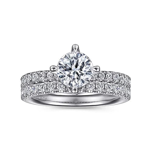 Ada - 14K White Gold Round Diamond Engagement Ring - Everett Jewelry