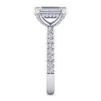 Amira - 14K White Gold Emerald Cut Diamond Engagement Ring - Everett Jewelry