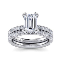 Amira - 14K White Gold Emerald Cut Diamond Engagement Ring - Everett Jewelry