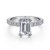 Amira - 14K White Gold Emerald Cut Diamond Engagement Ring - Everett Jewelry