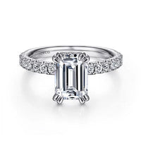 Amira - 14K White Gold Emerald Cut Diamond Engagement Ring - Everett Jewelry