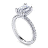Amira - 14K White Gold Emerald Cut Diamond Engagement Ring - Everett Jewelry
