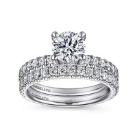 Amira - 14K White Gold Round Diamond Engagement Ring - Everett Jewelry