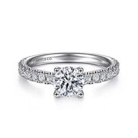 Amira - 14K White Gold Round Diamond Engagement Ring - Everett Jewelry