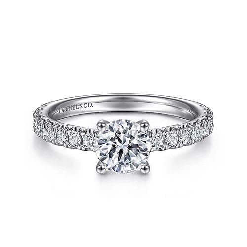 Amira - 14K White Gold Round Diamond Engagement Ring - Everett Jewelry