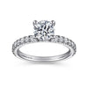 Amira - 14K White Gold Round Diamond Engagement Ring - Everett Jewelry