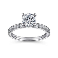Amira - 14K White Gold Round Diamond Engagement Ring - Everett Jewelry