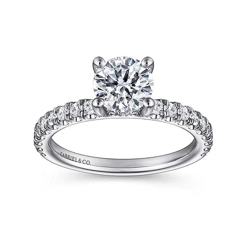 Amira - 14K White Gold Round Diamond Engagement Ring - Everett Jewelry