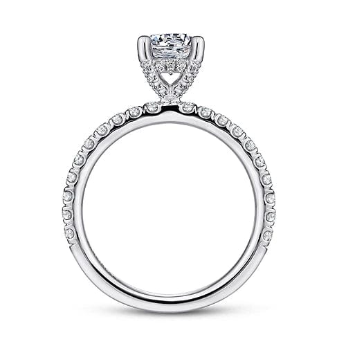 Amira - 14K White Gold Round Diamond Engagement Ring - Everett Jewelry