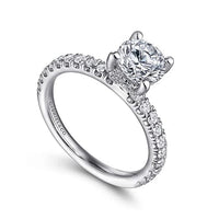 Amira - 14K White Gold Round Diamond Engagement Ring - Everett Jewelry