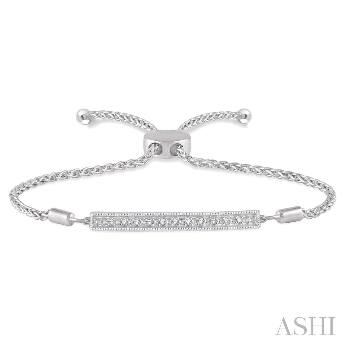 Ashi Bracelet Silver Bar Diamond Lariat Bracelet
