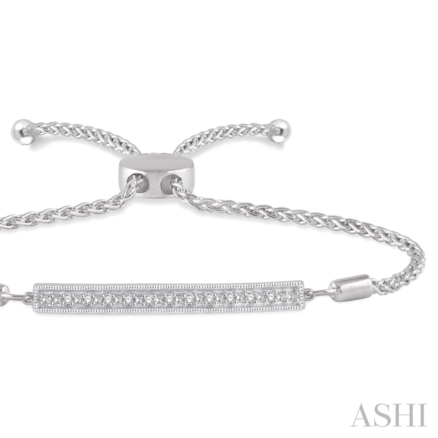 Ashi Bracelet Silver Bar Diamond Lariat Bracelet