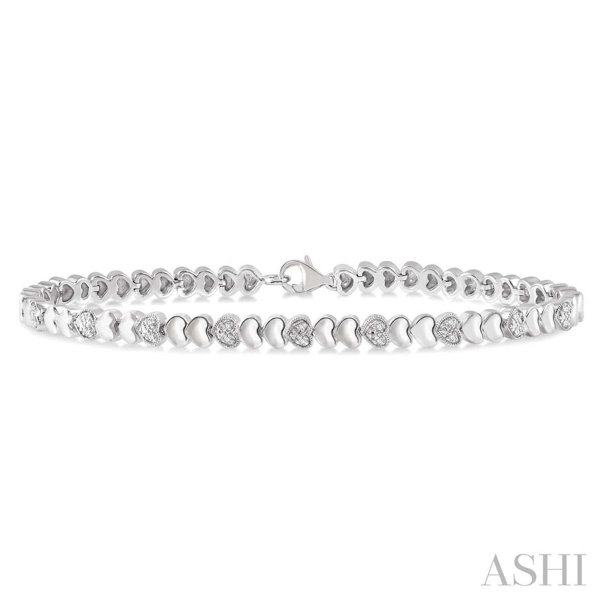 Ashi Bracelet Silver Heart Shape Diamond Bracelet