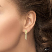 Ashi Earrings Paper Clip Diamond Fashion Earrings1/6 Ctw