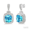 Ashi Earrings Silver Gemstone & Diamond Earrings