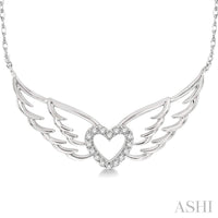 Ashi Necklaces and Pendants Angel Wings Heart Shape Diamond Necklace