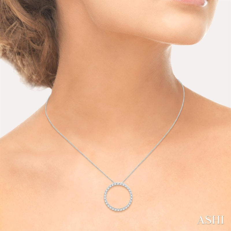 Ashi Necklaces and Pendants Circle Diamond Pendant 1/4 CTW