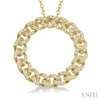 Ashi Necklaces and Pendants Curb & Cuban Circle Diamond Pendant
