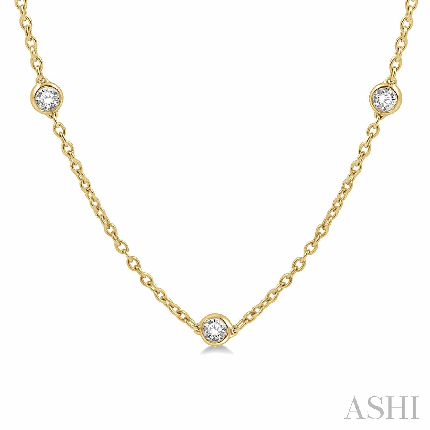 Diamond Station Necklace in 18k yellow and white gold, 1.40ctw | David  Gardner's Jewelers & Gemologists | Bryan-College Station, Texas