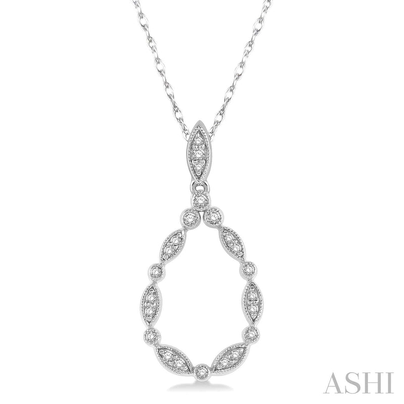 Ashi Necklaces and Pendants Drop Shape Diamond Fashion Pendant