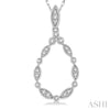 Ashi Necklaces and Pendants Drop Shape Diamond Fashion Pendant