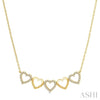 Ashi Necklaces and Pendants Heart Shape Link Diamond Necklace