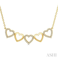 Ashi Necklaces and Pendants Heart Shape Link Diamond Necklace