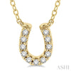 Ashi Necklaces and Pendants Horse Shoe Petite Diamond Fashion Pendant