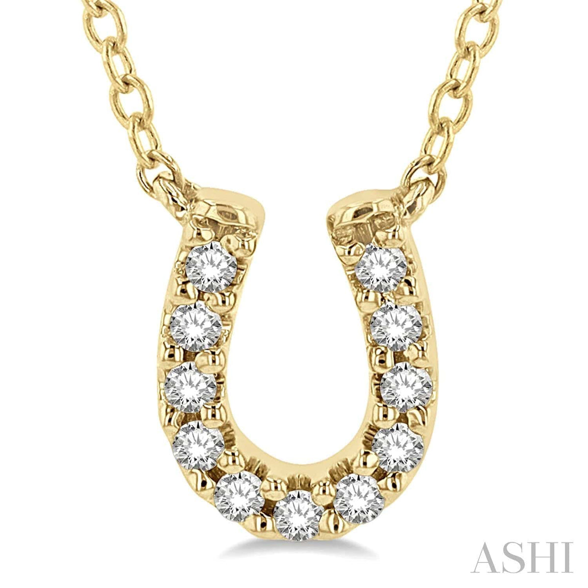Ashi Necklaces and Pendants Horse Shoe Petite Diamond Fashion Pendant