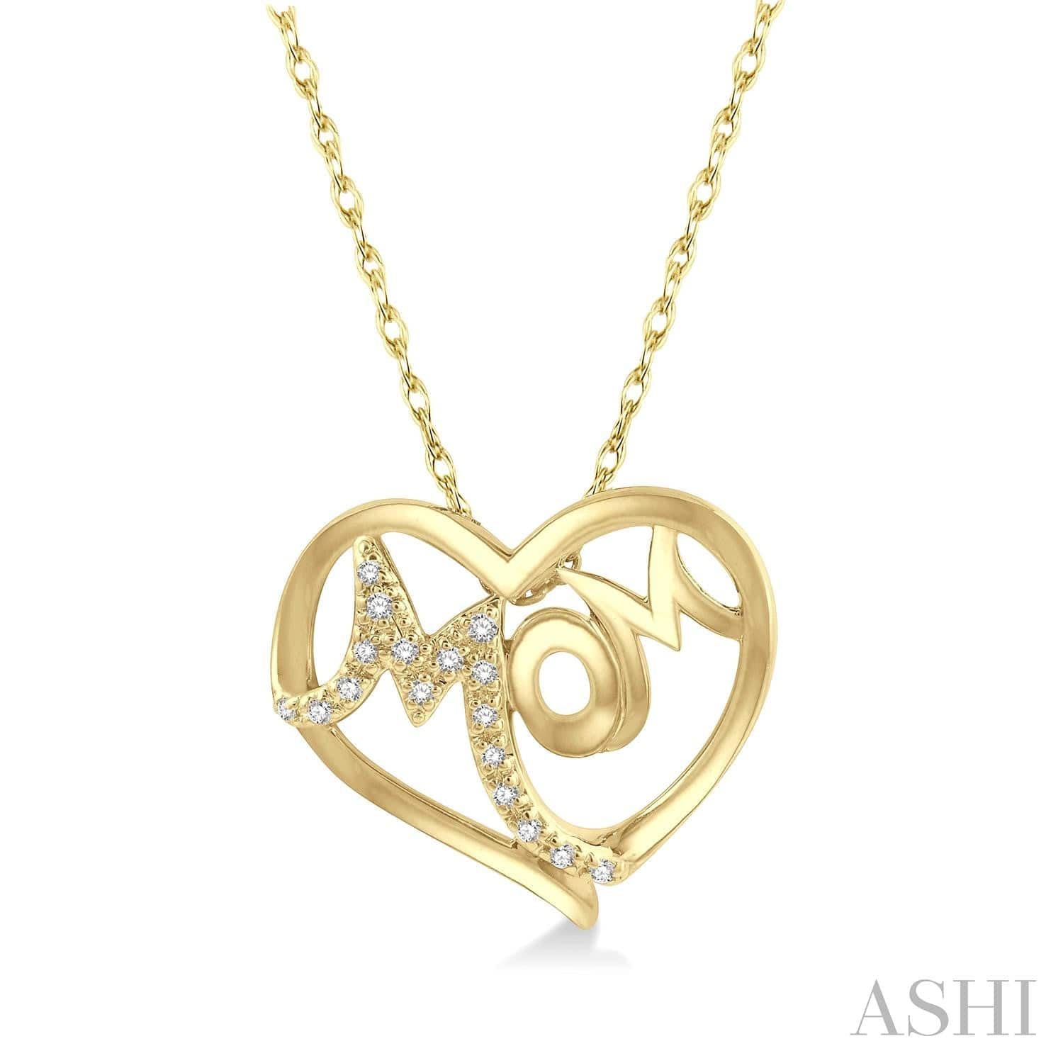Ashi Necklaces and Pendants Mom Heart Shape Diamond Fashion Pendant