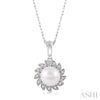 Ashi Necklaces and Pendants Pearl & Diamond Fashion Pendant