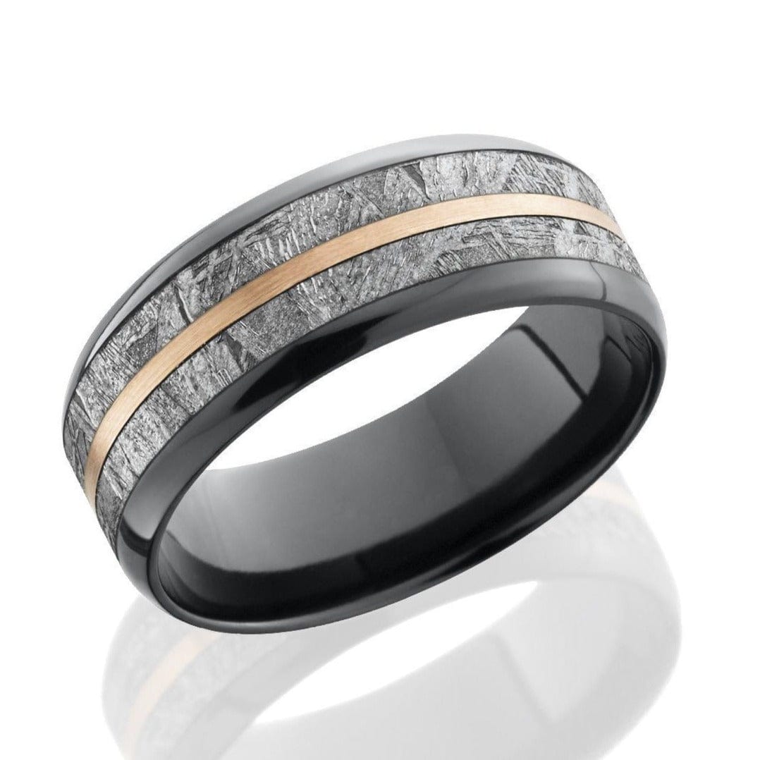 Black Zirconium with Meteorite - Everett Jewelry