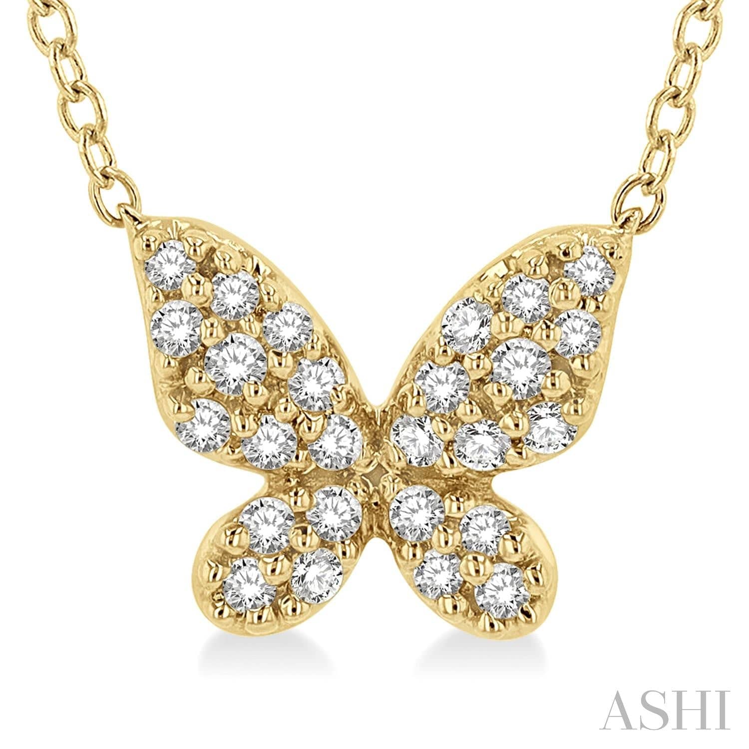 Butterfly Shape Petite Diamond Fashion Pendant - Everett Jewelry