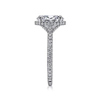 Camden - 14K White Gold Hidden Halo Oval Diamond Engagement Ring - Everett Jewelry