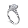 Camden - 14K White Gold Hidden Halo Oval Diamond Engagement Ring - Everett Jewelry