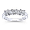 Catalonia - 14K White Gold Princess Cut 5 Stone Prong Set Diamond Wedding Band - 1.39 ct - Everett Jewelry