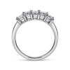Catalonia - 14K White Gold Princess Cut 5 Stone Prong Set Diamond Wedding Band - 1.39 ct - Everett Jewelry