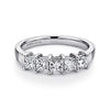 Catalonia - 14K White Gold Princess Cut 5 Stone Prong Set Diamond Wedding Band - 1.39 ct - Everett Jewelry