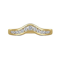 Chartres - Curved 14K Yellow Gold Channel Set Diamond Wedding Band - 0.25 ct - Everett Jewelry