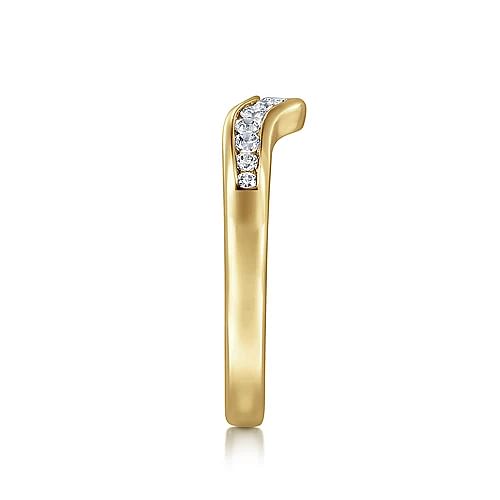 Chartres - Curved 14K Yellow Gold Channel Set Diamond Wedding Band - 0.25 ct - Everett Jewelry