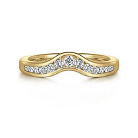 Chartres - Curved 14K Yellow Gold Channel Set Diamond Wedding Band - 0.25 ct - Everett Jewelry