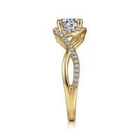 Courtney - 14K Yellow Gold Round Halo Diamond Engagement Ring - Everett Jewelry